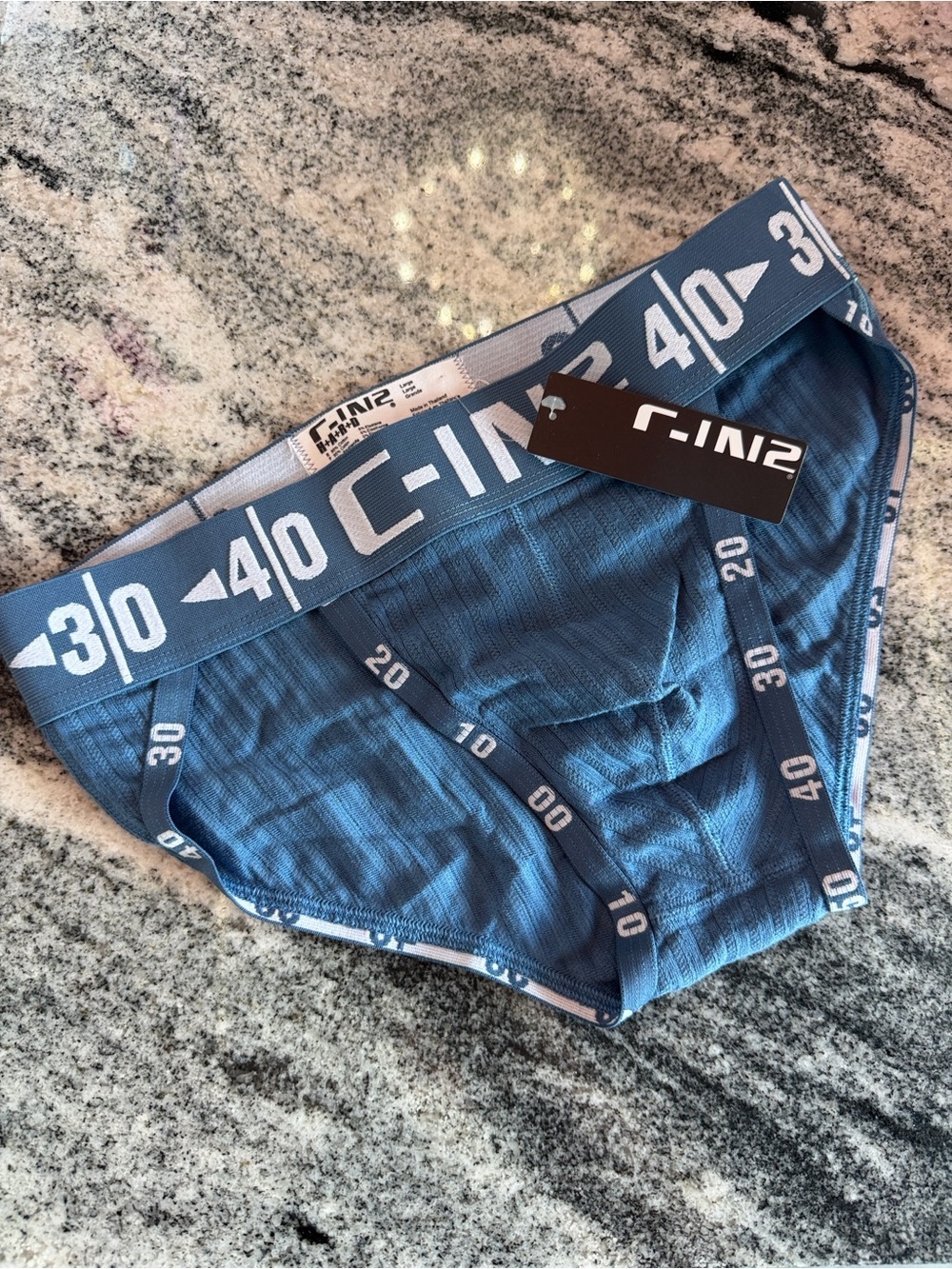 C-IN2 Men’s Blue HARD collection Sport Brief with Numbered Waistband NWT!
